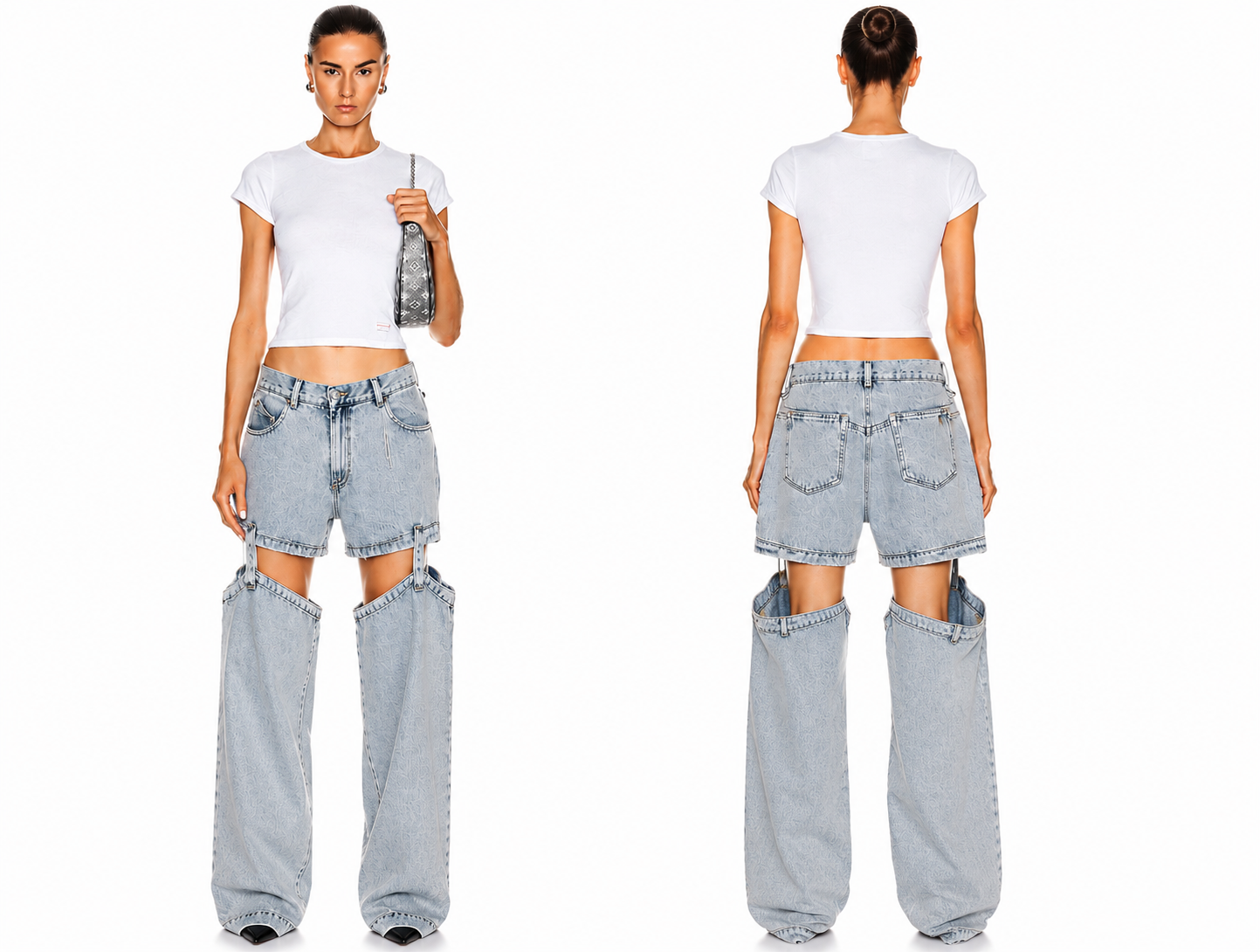 Denim - Detachable Jeans & Leather Bottoms