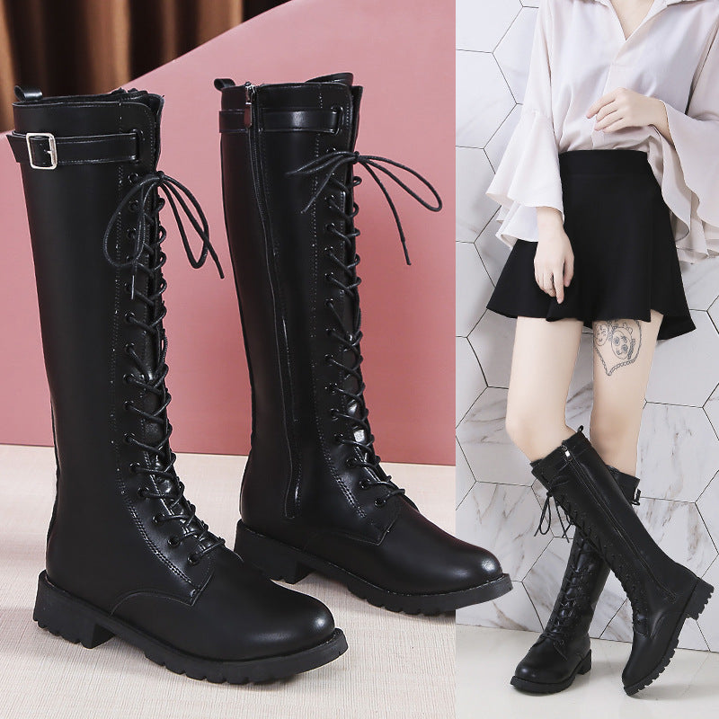 New Style Mid-Heel Women's Shoes Long Boots Trendy Ins Slim Boots