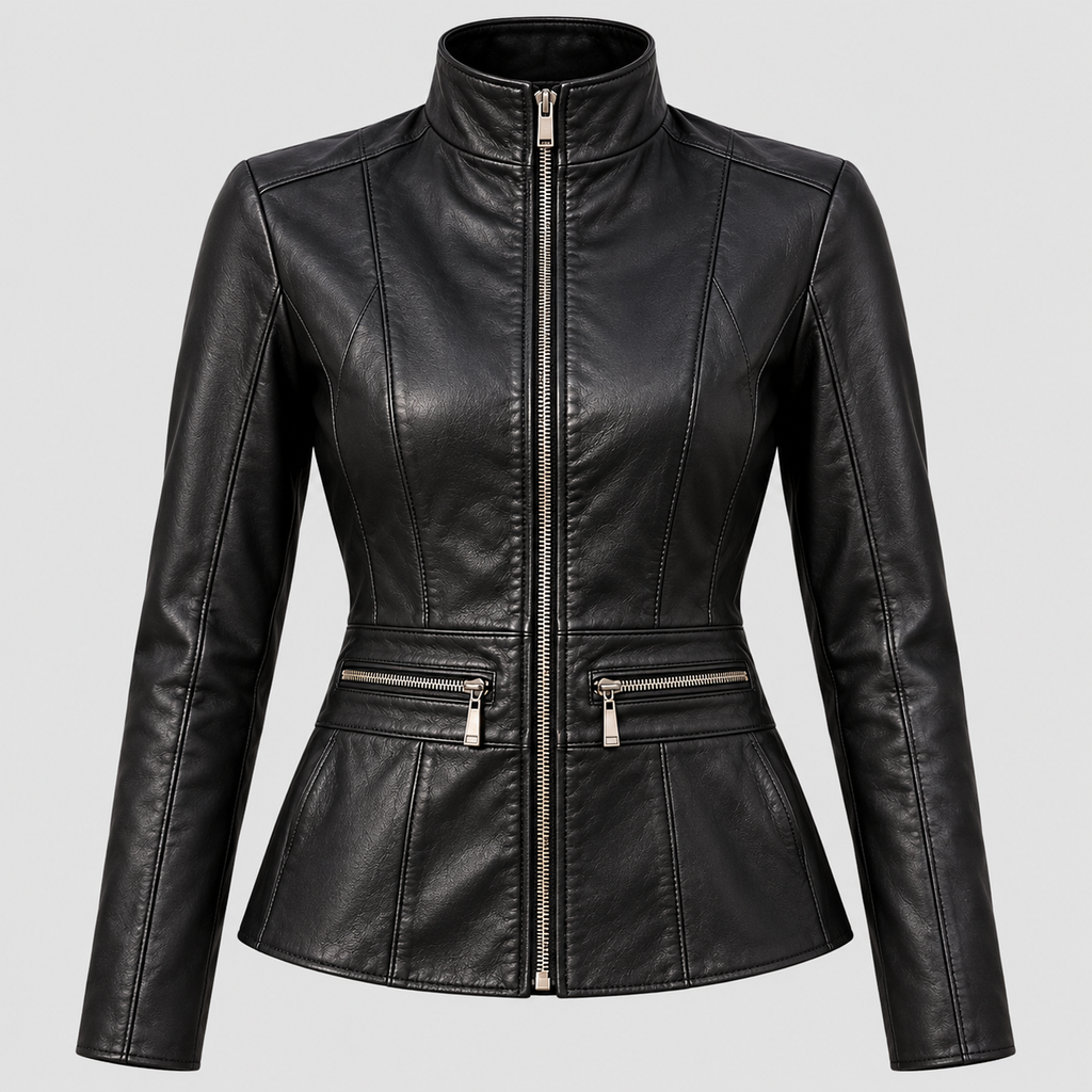 Women's Fitted Leather Jacket - Standard