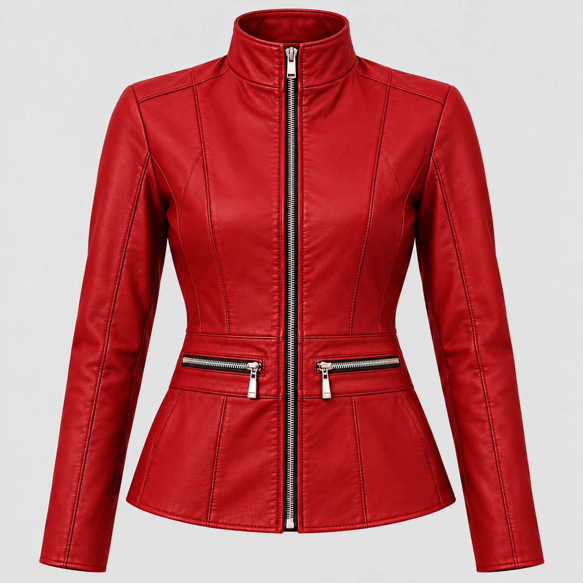 Women's Fitted Leather Jacket - Standard