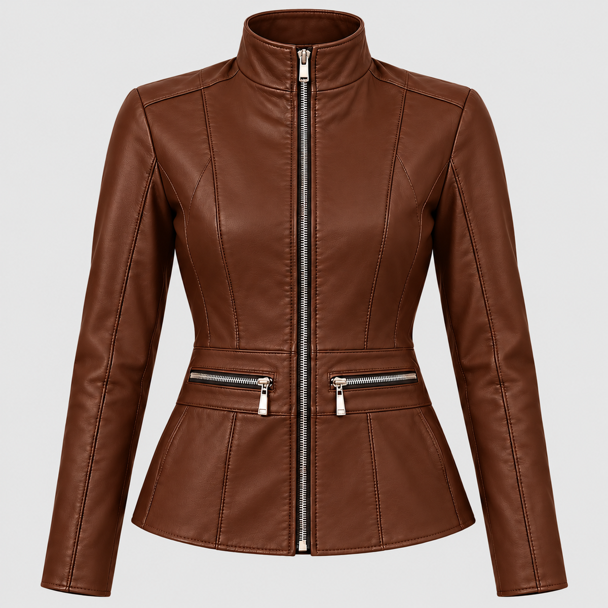 Women's Fitted Leather Jacket - Standard