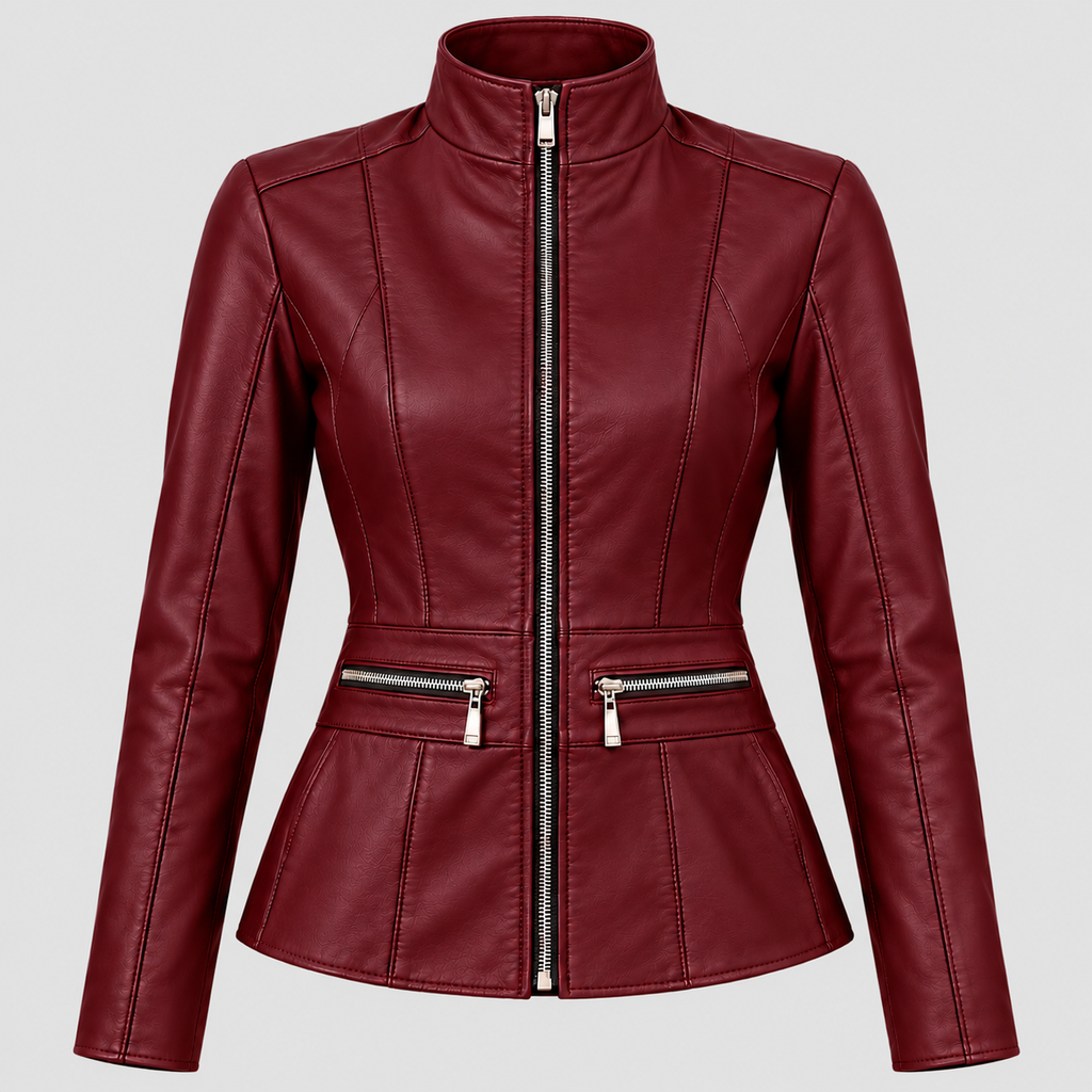 Women's Fitted Leather Jacket - Standard
