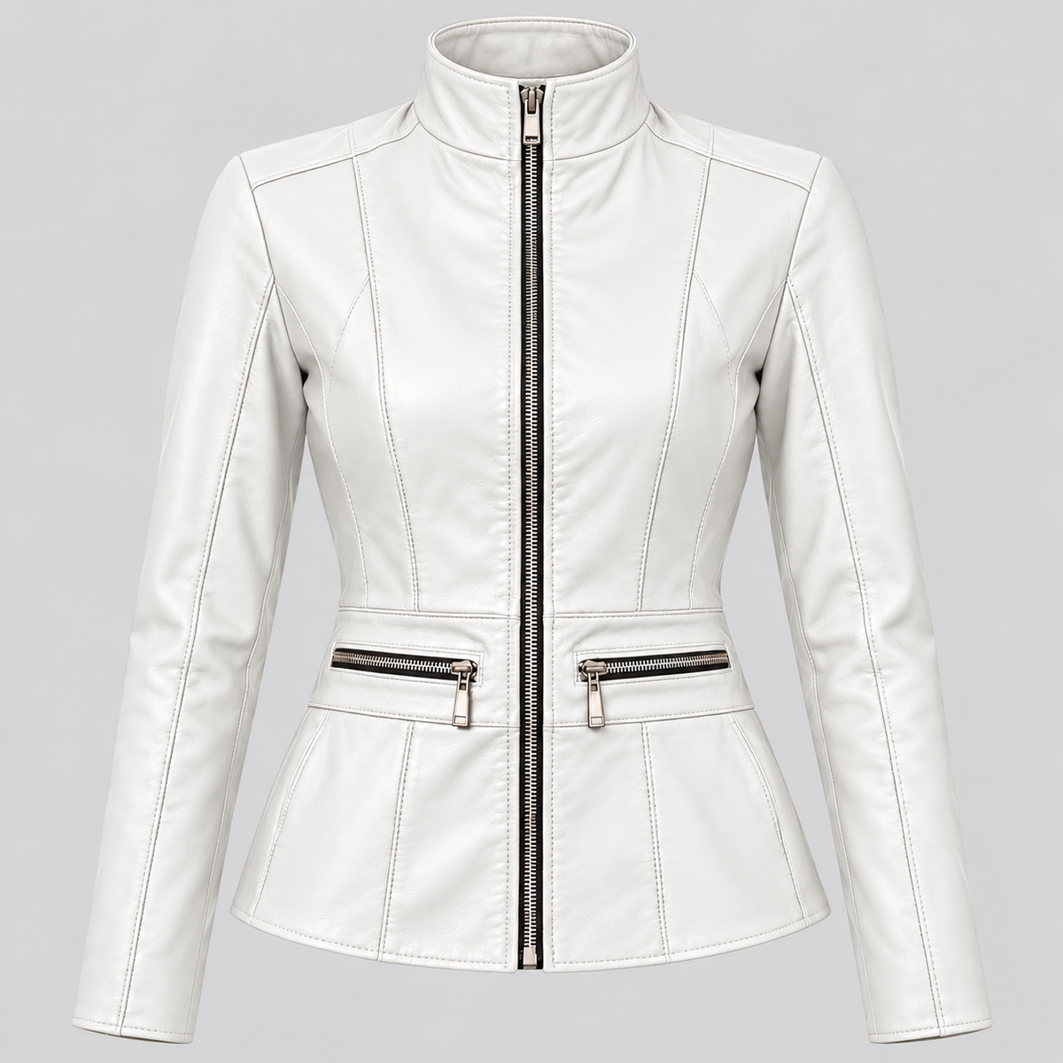 Women's Fitted Leather Jacket - Standard