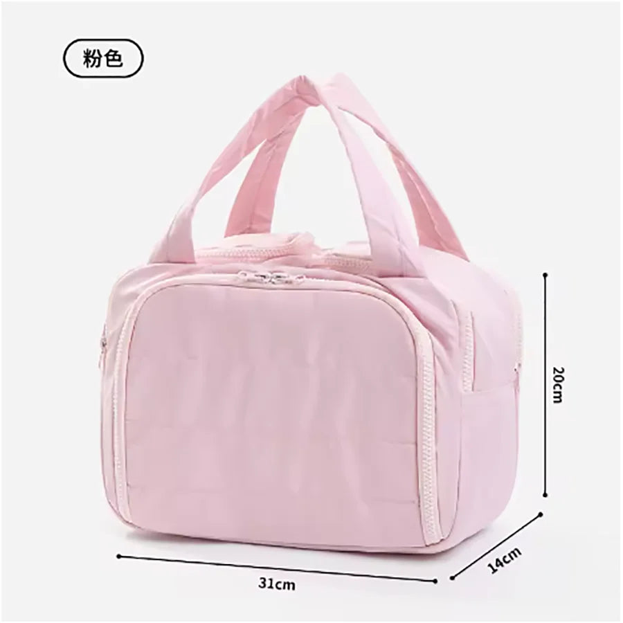 Multi-Compartment Quilted Simple and Stylish Solid Color Portable Travel Toiletry and Makeup Bag, Multifunctional Large Capacity Lightweight Soft Stain-Resistant Large Opening Toiletry Bag for Men and Women, with Dry and Wet