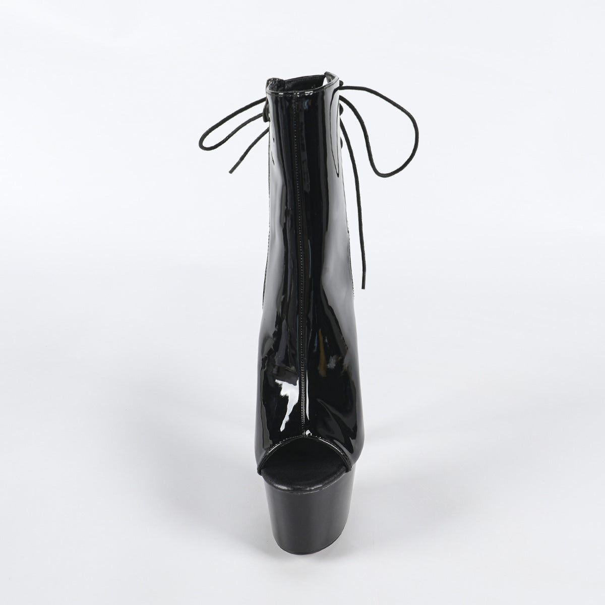 High Heels Black Stiletto Pointed Toe Slim Boots Sexy Patent Leather Heels