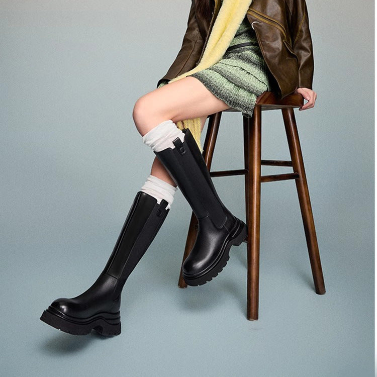 High Thick-Soled Knight Boots Sleeve Chelsea Boots