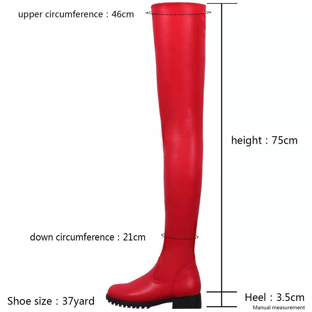 Knee Boots | Round Head Fashion Boots Foreign Trade plus size Chunky Heel
