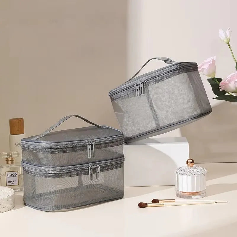 Travel Makeup Bag Large Capacity Waterproof Toiletry Organizer with Handle for Vacation