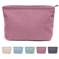 Makeup Bag Large Zipper Corduroy Make Up Pouch for Purse Travel Canvas Cosmetic Organizer for Women Brush Storage Clutch