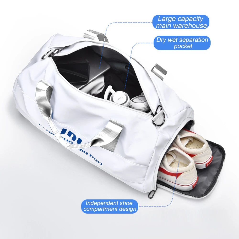 1PCS Gym Bag for Women Men with Shoe Compartment Sports Duffle Bag Men with Wet Pocket and Bottle Pocket Lightweight for Travel