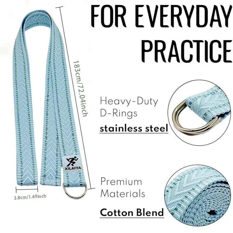 Adjustable Non Slip Strap, Suitable for Yoga, Pilates, Stretching, Fitness, and Home Training - For Carrying Yoga Mats