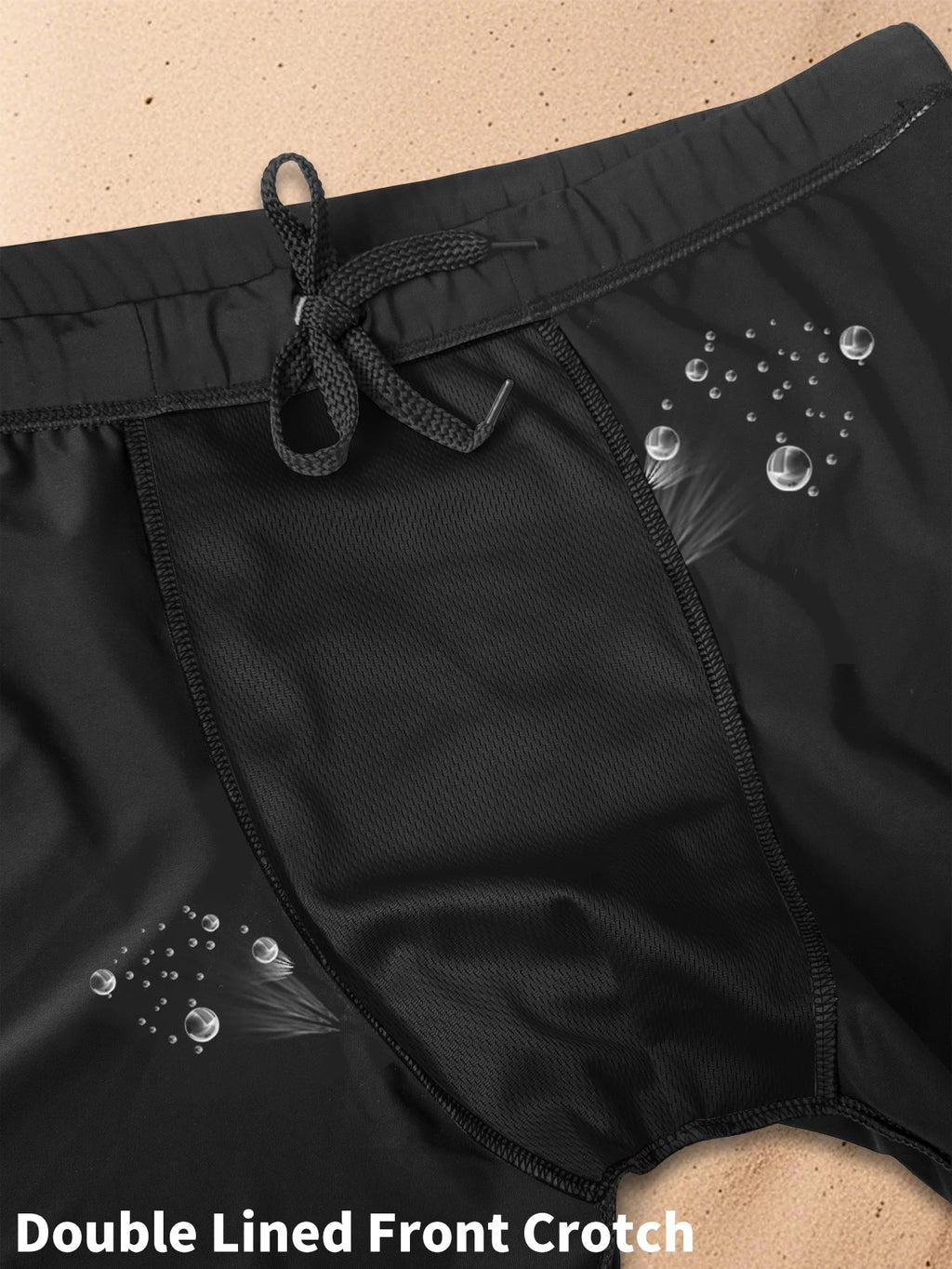 Sporty Patterned Swim Shorts for Men, Fast-Drying Snug Design Swimwear, Perfect for Swimming, Volleyball, and Running
