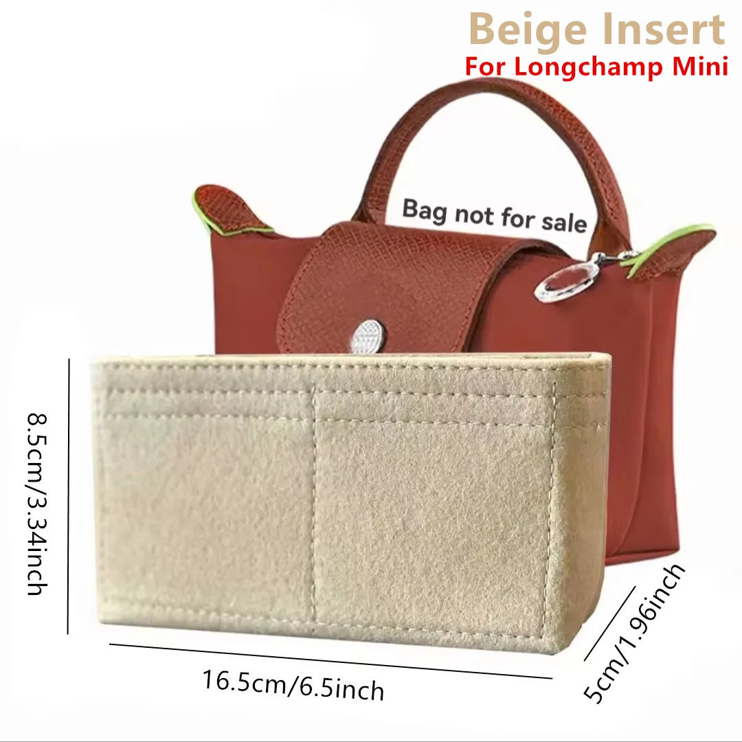 Bag Organizer for Longchamp Small Tote Bag Timid Bag Storage & Finishing Inner Bag Liner Handbags Insert Organizer Fit Mini Size