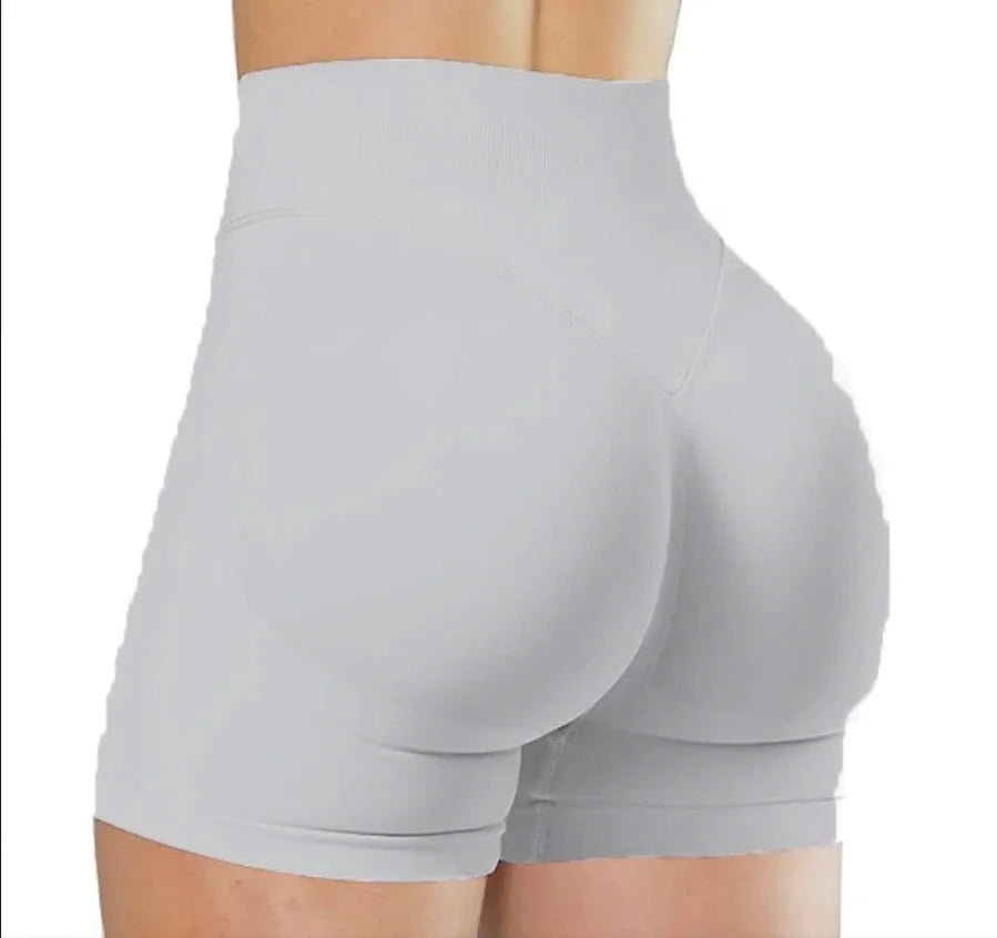 Summer High Waisted Yoga Shorts for Women Fashionable and Sexy Running Fitness Pants Solid Color Yoga Leggings Elastic Tights