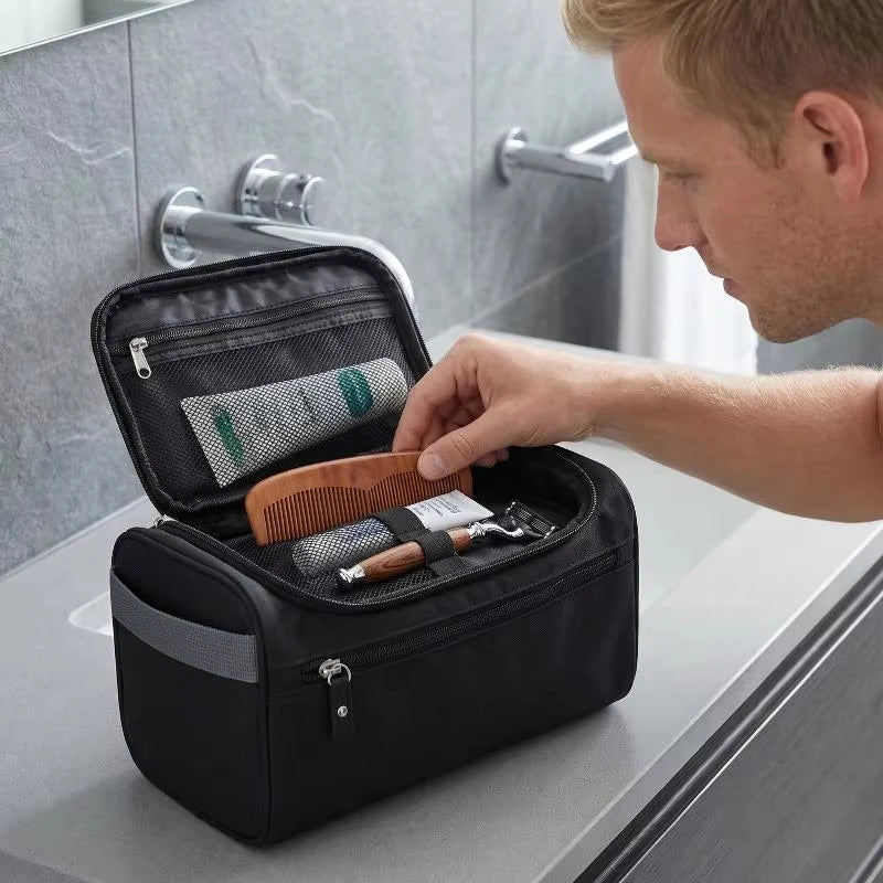 Multi-functional Travel Toiletry Storage Bag Men's Handheld Hook Large Capacity Organizer Portable Toiletry Pouch for Travel Use