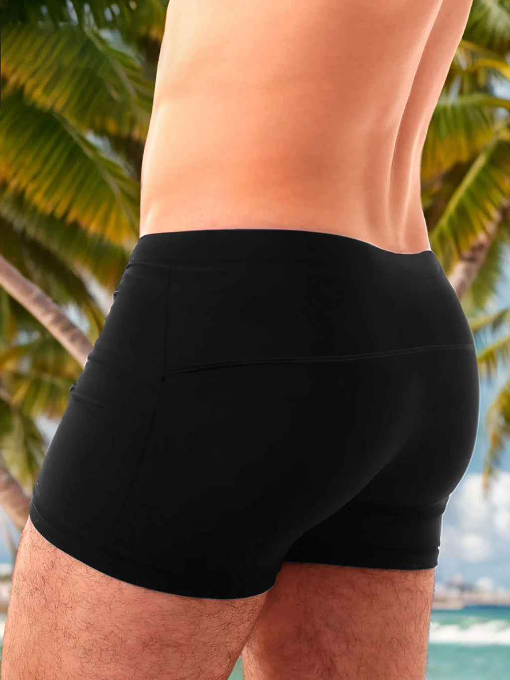 Sporty Patterned Swim Shorts for Men, Fast-Drying Snug Design Swimwear, Perfect for Swimming, Volleyball, and Running