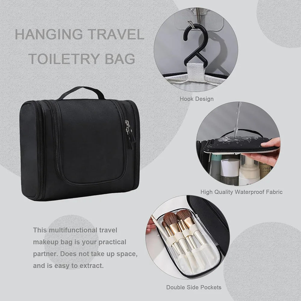 Large Multi-Pocket Hanging Toiletry Bag with Hook Stylish Makeup Organizer for Women & Men,Toiletry Travel Bag, Christmas Gift