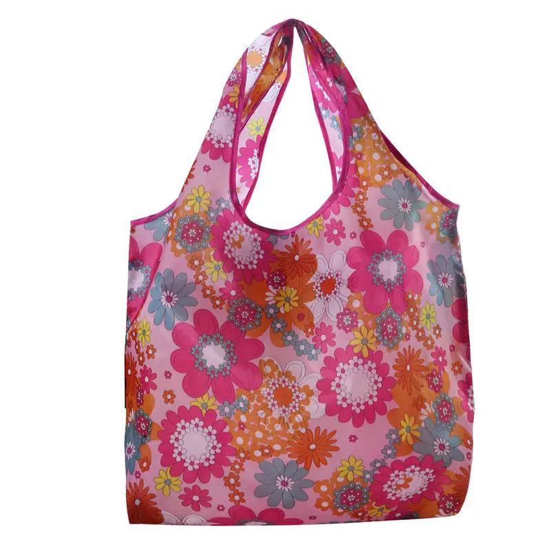 Foldable Reusable Shopping Tote Bag 1Pc Lightweight Colorful for Travel Daily Use Grocery Carry Eco Friendly Grocery Bag