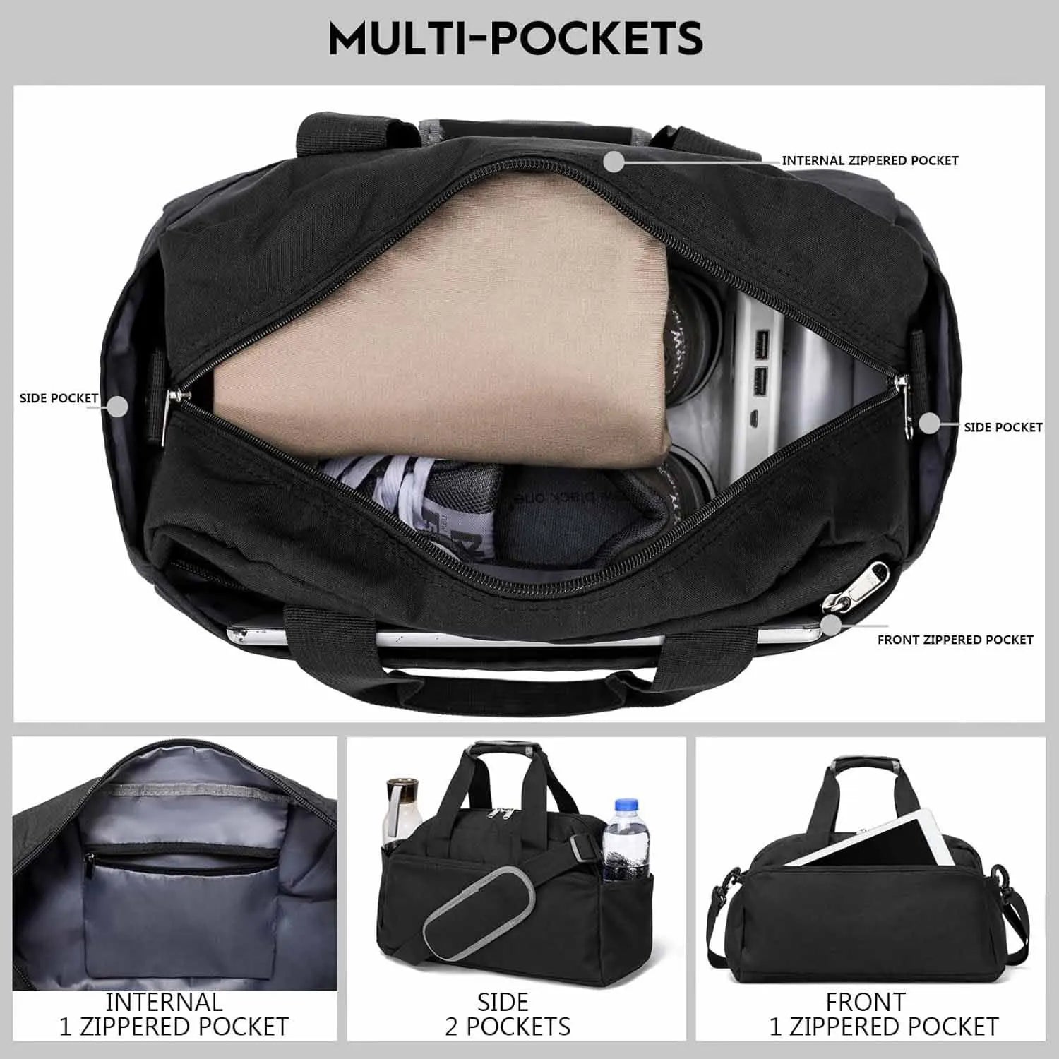 Single-Shoulder & Hand-Carry Gym Bag Large Capacity Carry-On Bag Yoga Bag Lightweight Multi-Functional Sports Bag