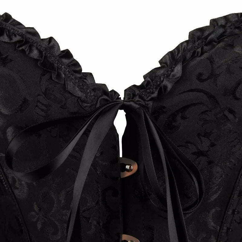 European and American court style corset jacquard lace back strap adjustable waist molding belly supporting bone shapewear 8111