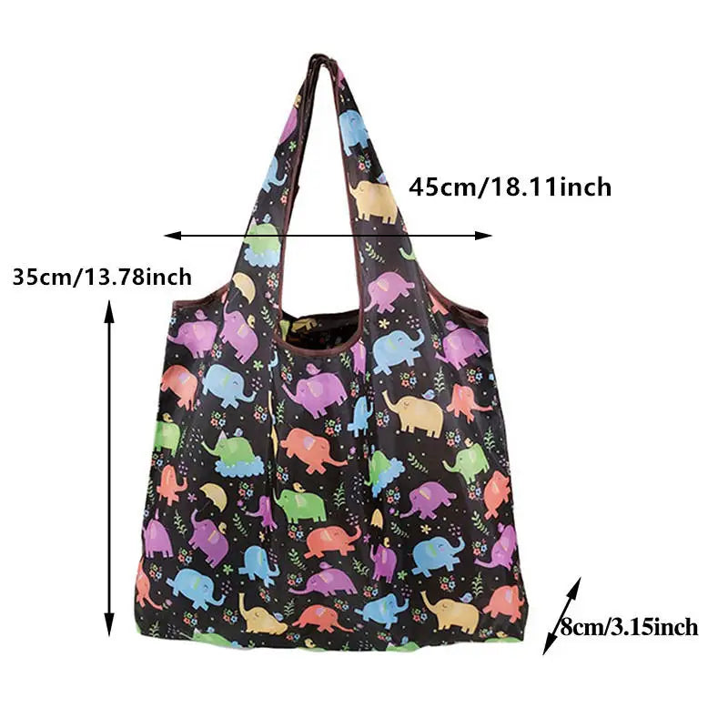 Foldable Reusable Shopping Tote Bag 1Pc Lightweight Colorful for Travel Daily Use Grocery Carry Eco Friendly Grocery Bag