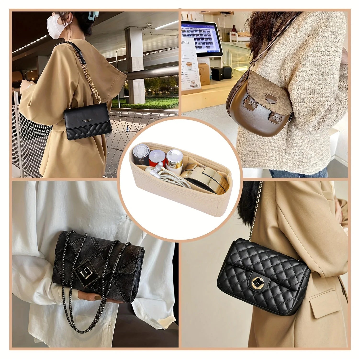 Bag Organizer for Longchamp Small Tote Bag Timid Bag Storage & Finishing Inner Bag Liner Handbags Insert Organizer Fit Mini Size