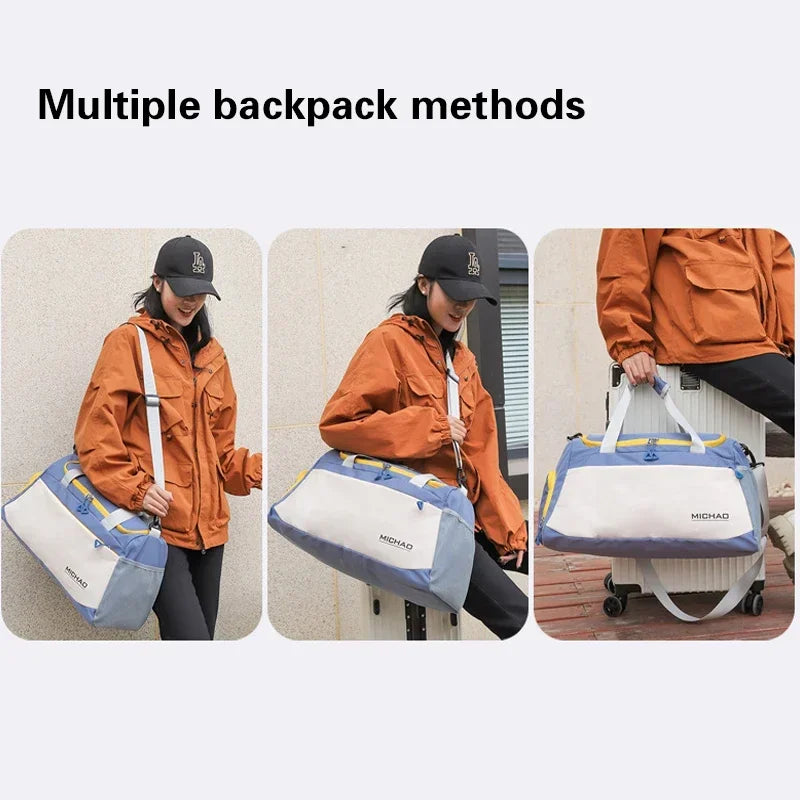 Large Gym Bag for Men Women with Wet Dry Pocket - Sports Duffle Bags Waterproof Swim Organizer with Shoe Compartment, Travel Bag