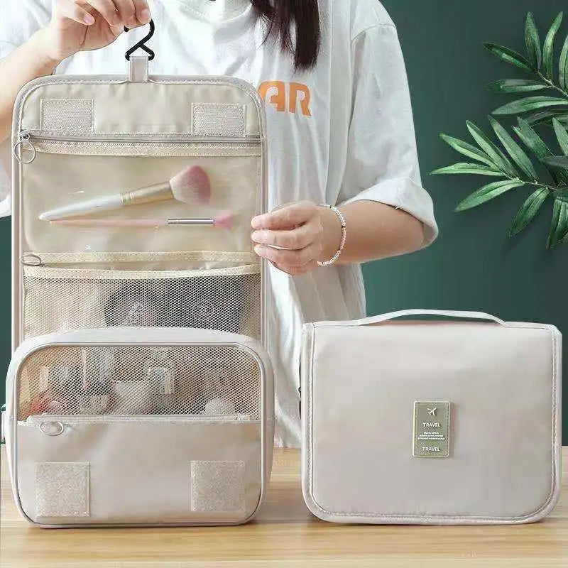 Travel Toiletry Bag Makeup Bag Women's Multi-Functional Portable Large Capacity Storage Travel Hanging Hand-Held Toiletry Bag