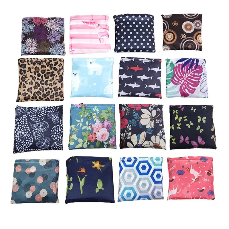 Foldable Reusable Shopping Tote Bag 1Pc Lightweight Colorful for Travel Daily Use Grocery Carry Eco Friendly Grocery Bag