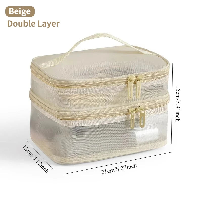 Travel Makeup Bag Large Capacity Waterproof Toiletry Organizer with Handle for Vacation