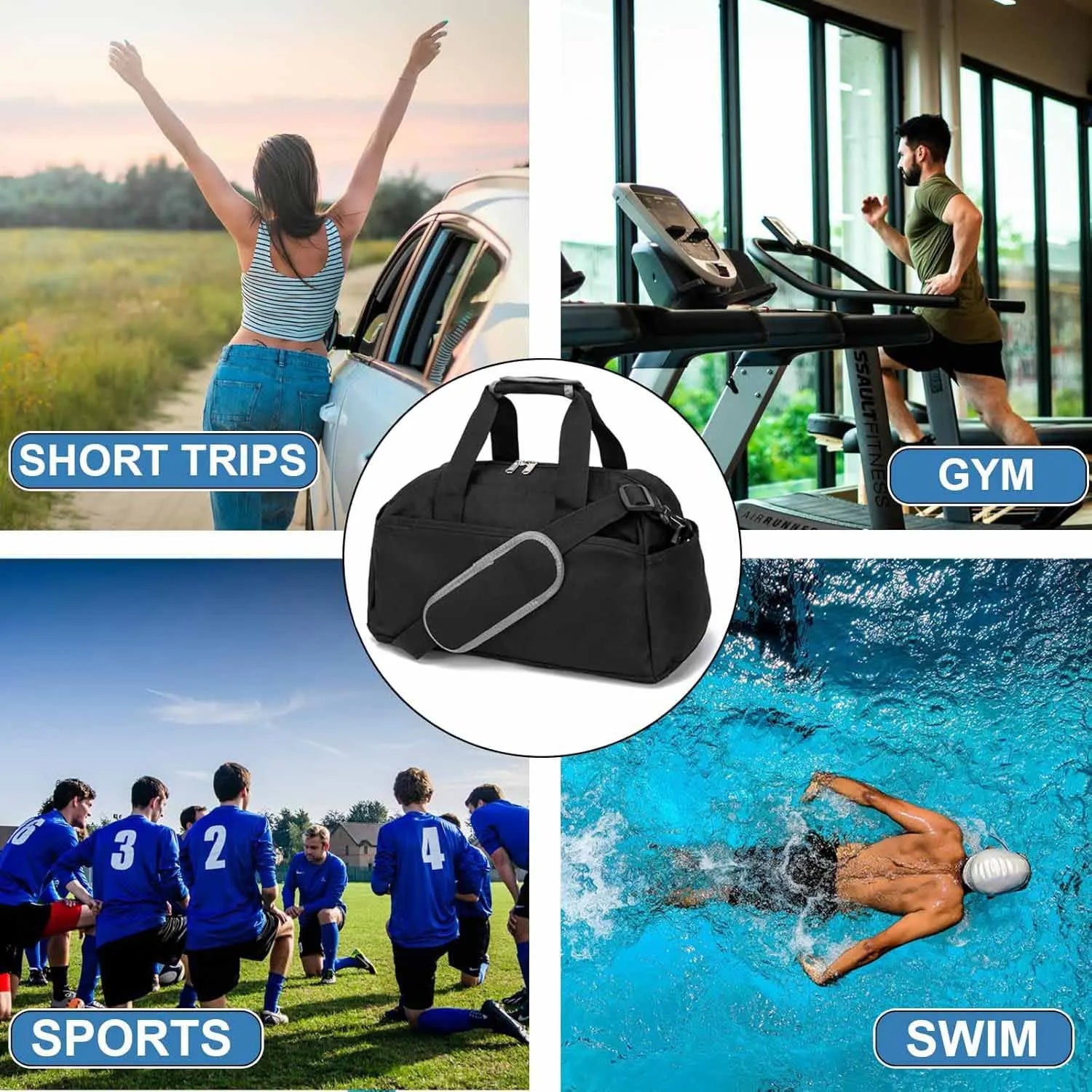 Single-Shoulder & Hand-Carry Gym Bag Large Capacity Carry-On Bag Yoga Bag Lightweight Multi-Functional Sports Bag