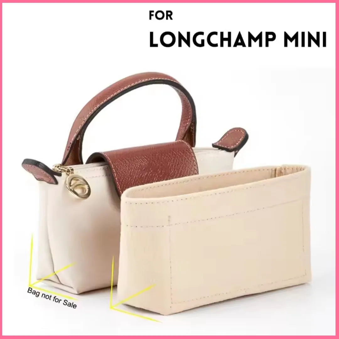 Bag Organizer for Longchamp Small Tote Bag Timid Bag Storage & Finishing Inner Bag Liner Handbags Insert Organizer Fit Mini Size