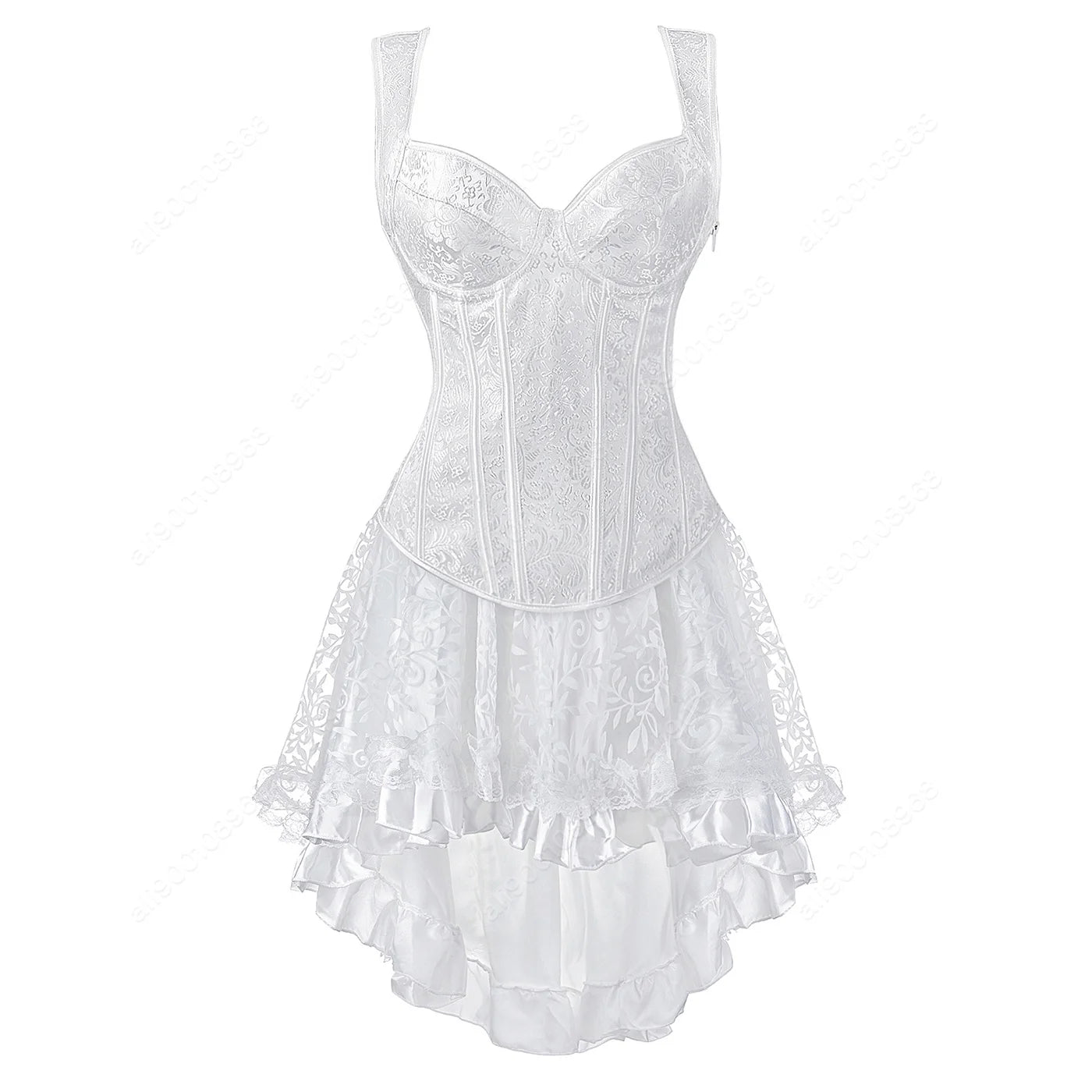 Gothic Corset Dress Women Black Corset with Straps Lace Skirt Burlesque Costume Steampunk Corset Top XS-7XL Plus Size
