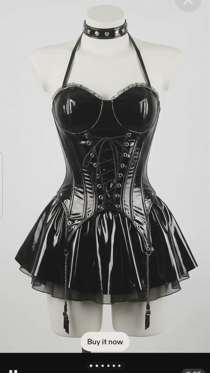PVC Gloss OverBust Corset Dress