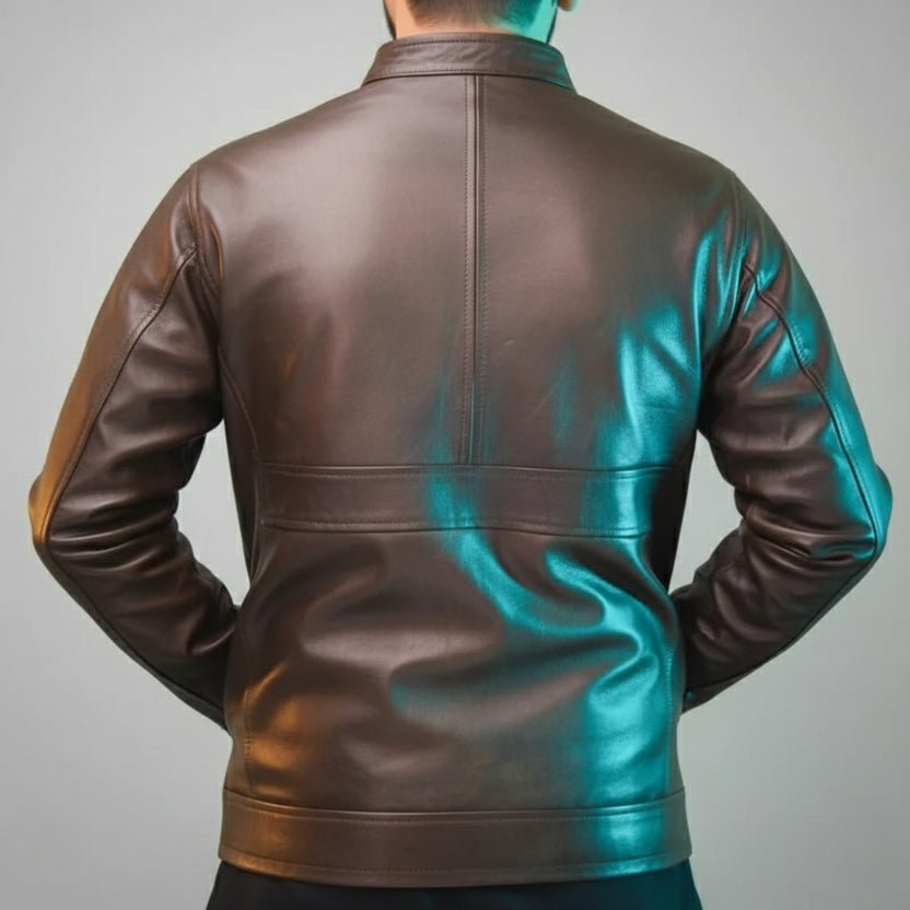 Mens Primium Leather Jacket - Eagle Terry Brown Jacket – Sheep Leather