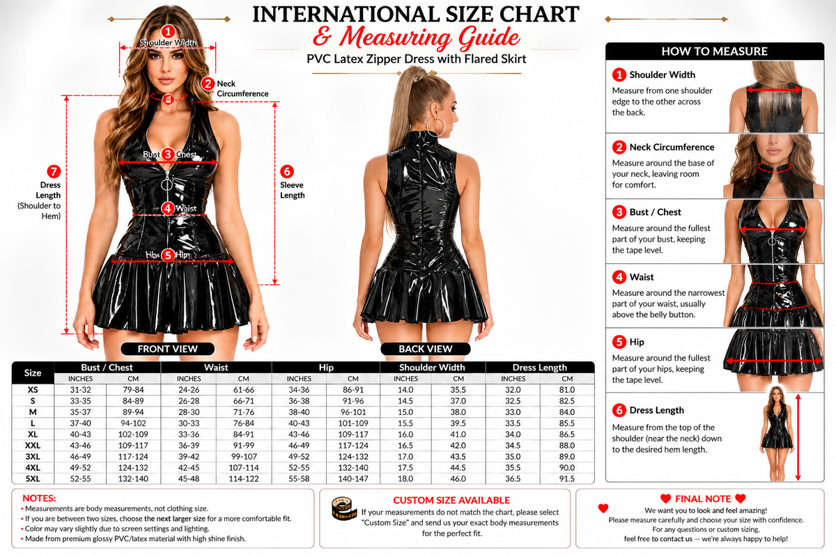Latex Half Zip Dress