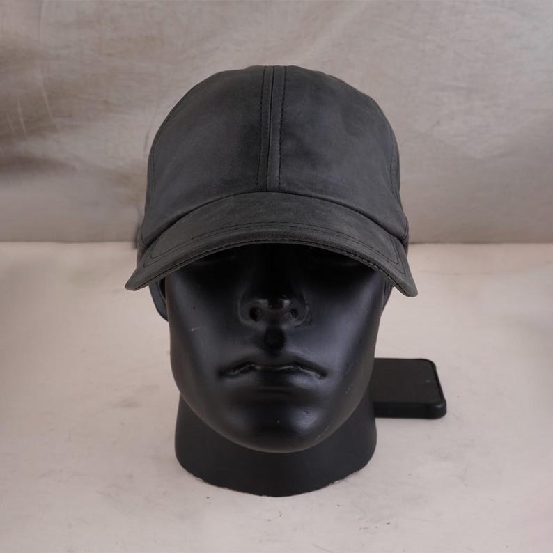 Unisex Leather Baseball Cap Distressed Biker Hat Adjustable Sports Casual Strap