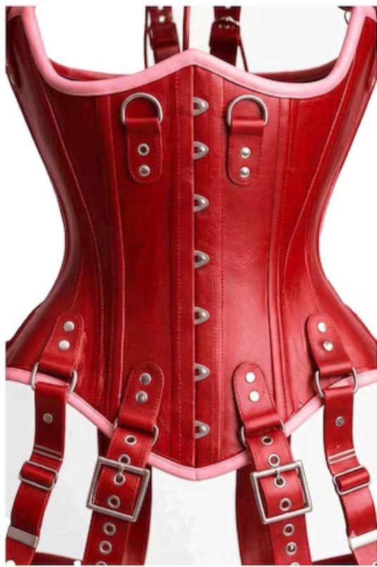 Women’s Leather Corset Harness Bodysuit Gothic Buckle Bustier Steampunk Fetish