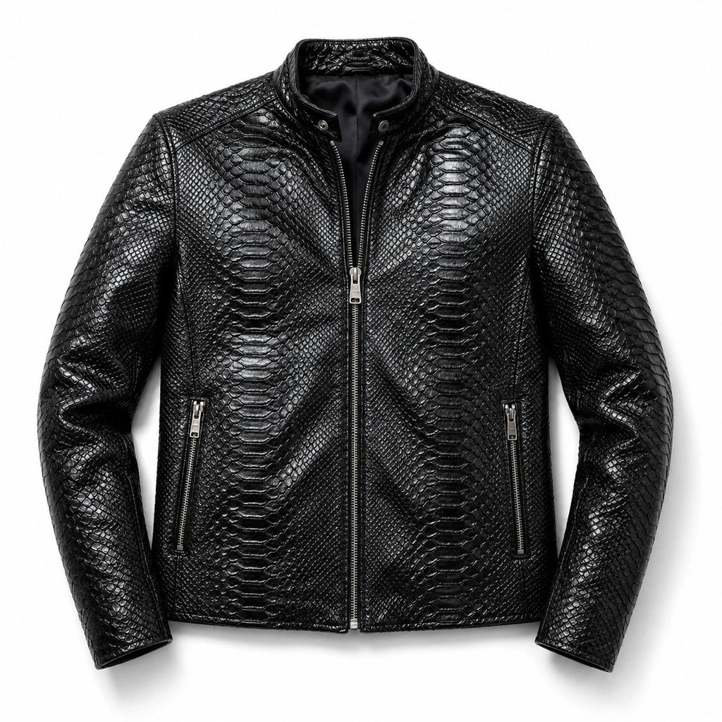 Mens Primium Leather Jacket Crocodile / Biker / Outerwear Jacket