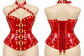 PVC Leather Corset – Front Zip OverBust Waist Shaper