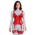 PVC Gloss OverBust Corset Harness Bodysuit Gothic Buckle Bustier Steampunk Fetish