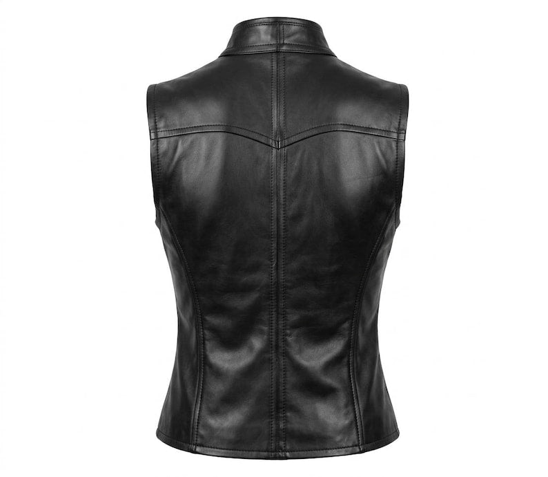 Womens Elite Slim Fit Leather Vest