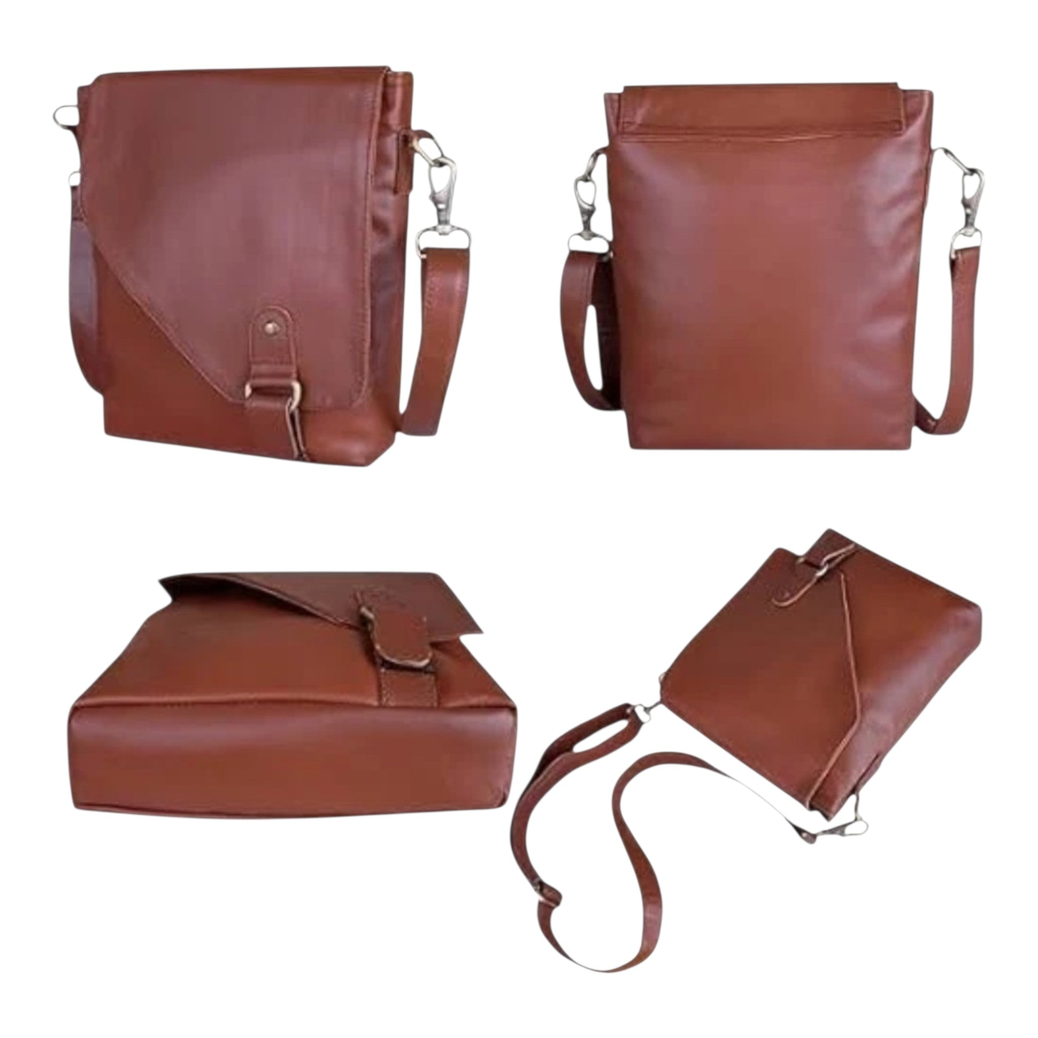 Genuine Leather Crossbody Bag Unisex Shoulder Sling Travel Messenger Purse