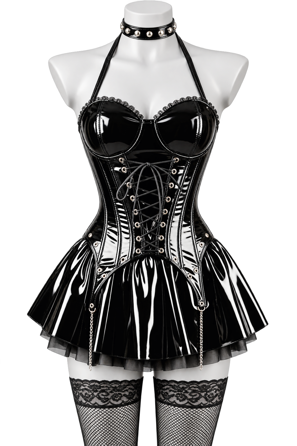 PVC Gloss OverBust Corset Dress