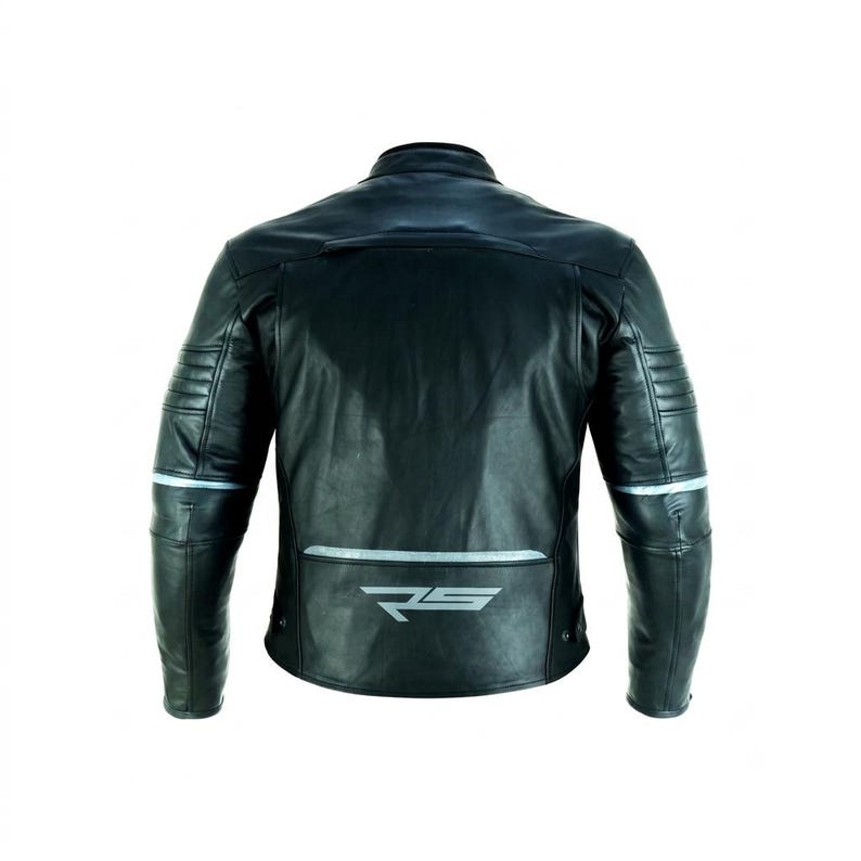 Liam-Men Cafe Racer Leather Motorcycle Jacket Cowhide Biker Riding Safety Gear