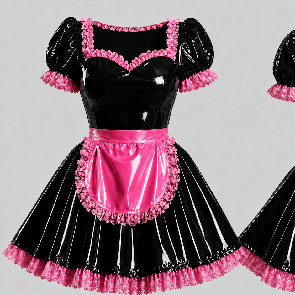 Glossy PVC Maid Dress – Customizable