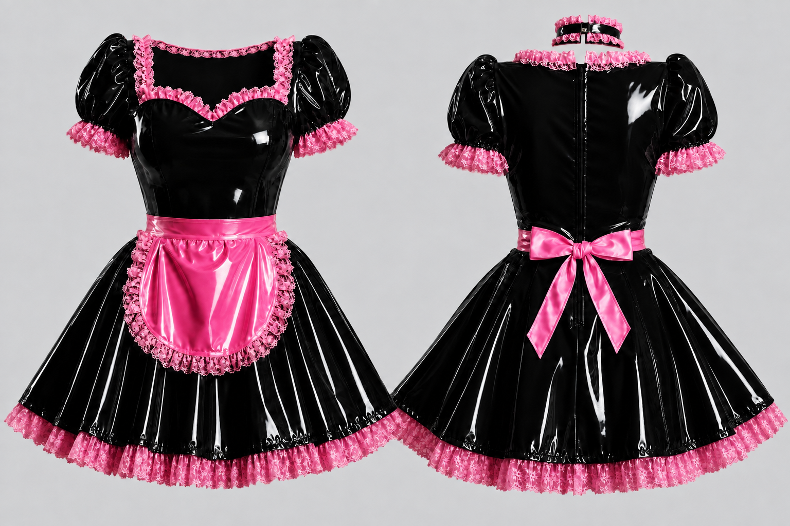 Glossy PVC Maid Dress – Customizable