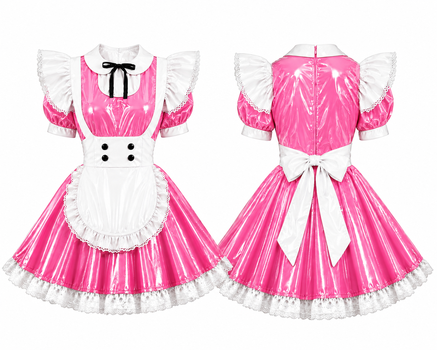 Glossy PVC Maid Dress – Customizable