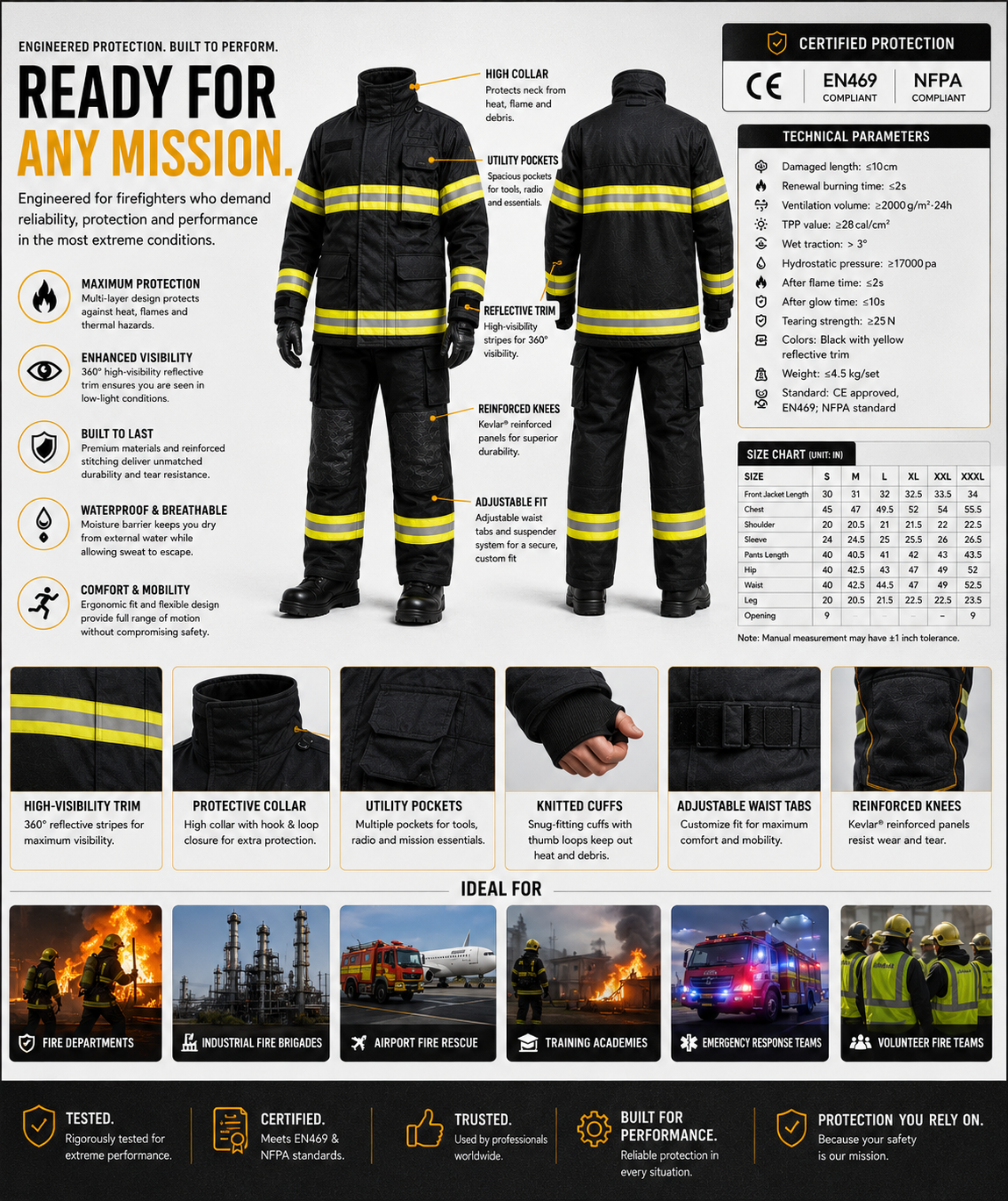 Firefighter Suit With NFPA Certified