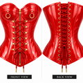 PVC- Leather Corset – Zip & Laces Waist Shaper